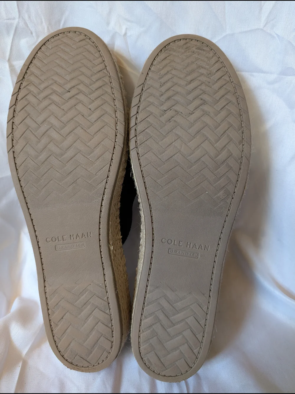 Cole Haan Black Knit Espadrille Slip-On with Natural Jute Toe Cap